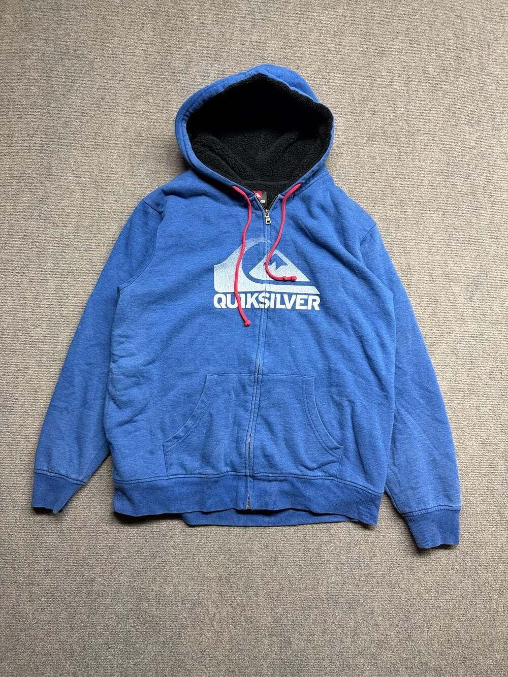 Quiksilver Zip Up Sherpa Hoodie Blue